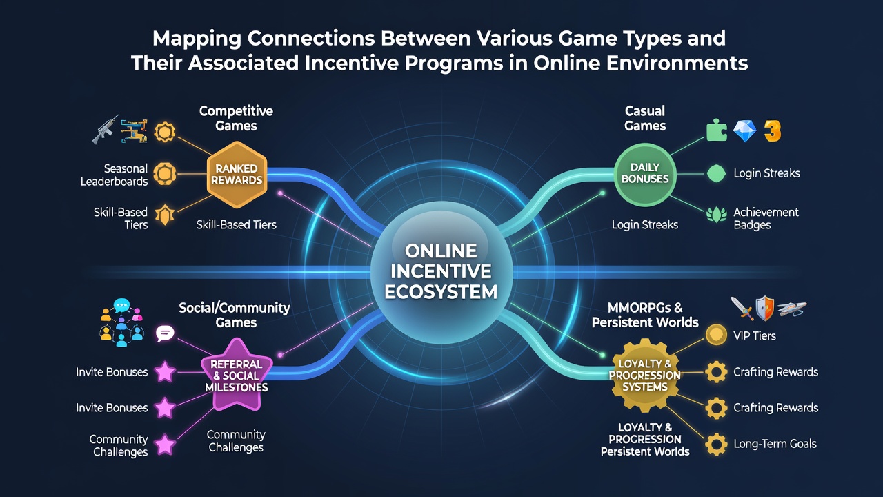 Illustration of incentive mappings across bingo, poker and sports betting categories in online gaming environments