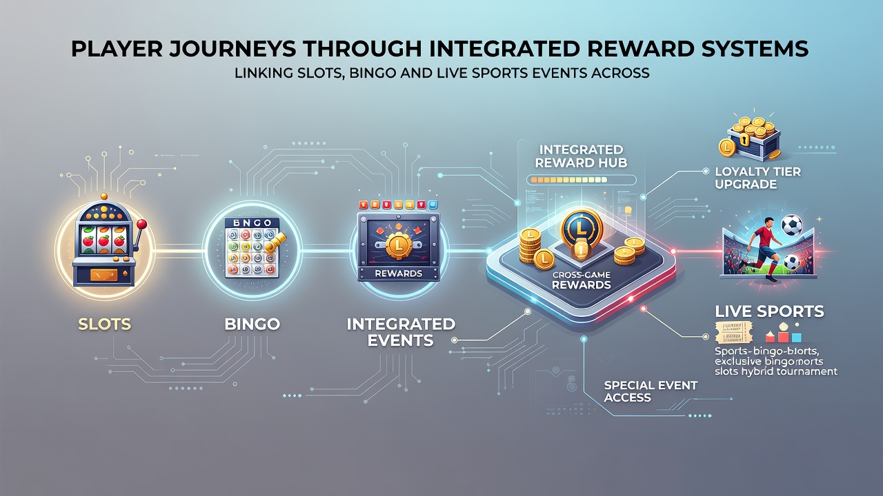 Diagram showing reward flow between slots, bingo sessions, and live sports betting on UK platforms